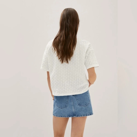 Mango [M] Openwork  cotton-blend T-shirt - Picture 3 of 9